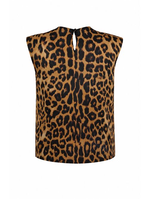 Top in organza di seta stampata animalier ALBERTA FERRETTI | M0802 01501888